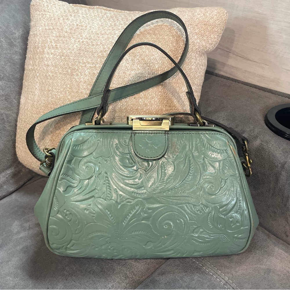 Patricia Nash Green Embossed Shoulder Bag
